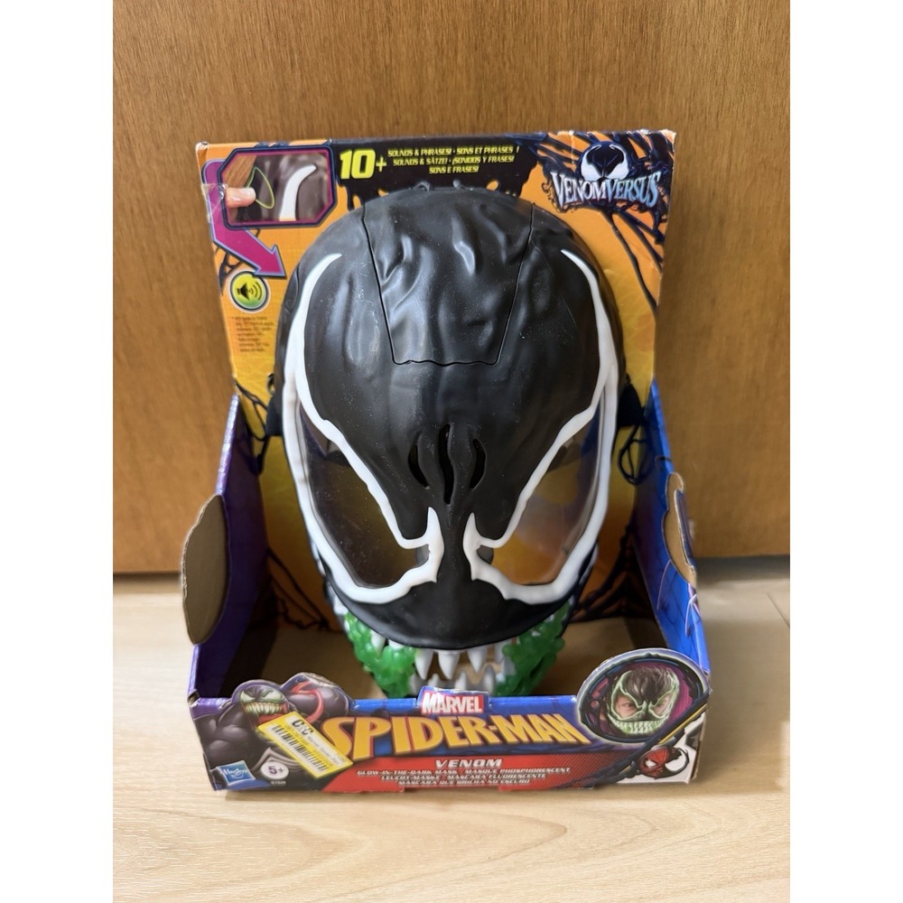 Marvel Spider-Man VENOM Glow-In-The-Dark Mask Hasbro G1028 Sounds & Phrases New